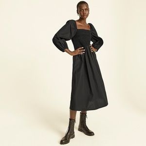 J Crew Smocked Puff Sleeve Dress